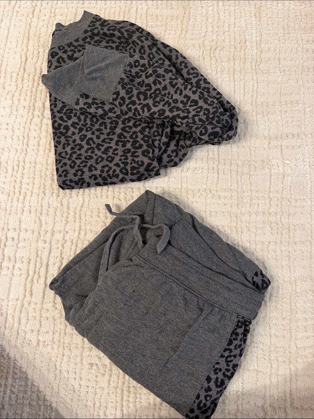 Splendid Gray Leopard-Print Sweat Set